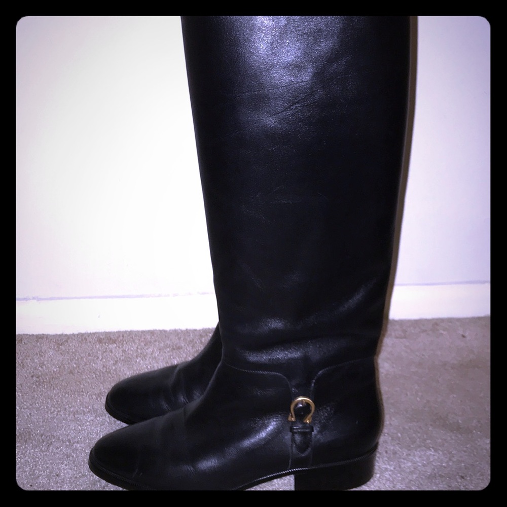 Down from $95 today!🎉Excellent Condition Black Tall Leather Etienne Aigner Boots